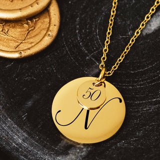 50th-birthday-personalised-initial-disc-necklace-gold