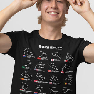 f1 2026 race calendar t-shirt formula one gift