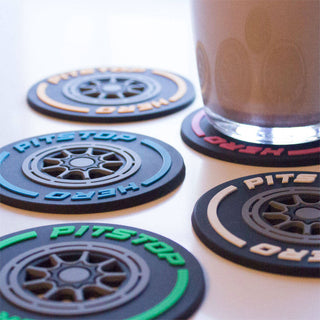 F1 Racing Wheel Coasters – Set of 5
