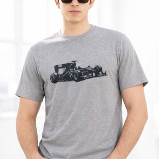 formula racing car t shirt grey organic cotton motorsport graphic tee for racing fans