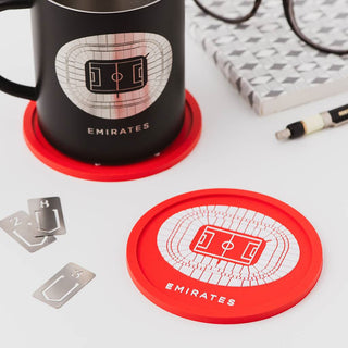 Arsenal Football Club Emirates Stadium red silicone coaster with mug, stylish football fan gift