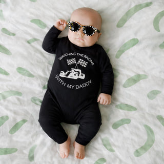 Black babygrow with F1 graphic with matching dad t-shirt