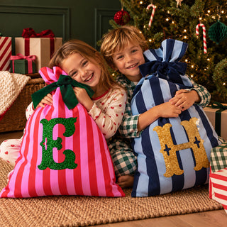 Personalised Red & Pink Striped Christmas Sack