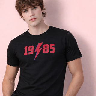 rock style personalised year of birth t-shirt with lightning bolt design birthday gift