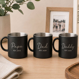 Personalised dad, daddy and papa engraved mugs gift boxed for Father’s Day and birthdays