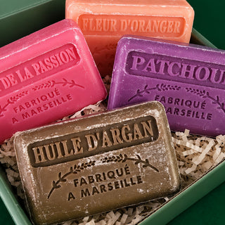 A beautifully scented collection of handcrafted French soaps, blending rich patchouli with fruity and floral fragrances, all beautifully boxed and ready to gift.