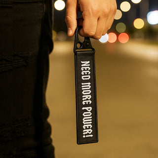 funny need more power jet tag keyring