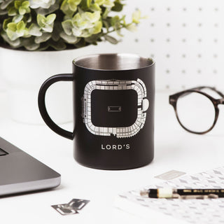 Lord's Cricket Ground engraved steel mug for cricket lovers