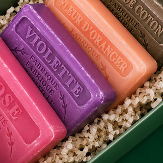 Patchouli & Bloom French Soap Gift Set brings together four distinctive fragrances – Passion Fruit, Patchouli, Orange Blossom and Argan Oil – for a collection that's a little different from the usual.