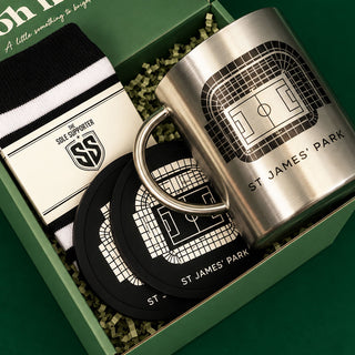 newcastle socks coasters and mug gift set