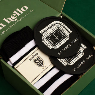 newcastle united sock and coasters in a gift box