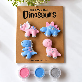 Four little dinosaurs, three colourful paints and a whole lot of prehistoric fun!