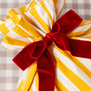 Personalised Yellow Striped Christmas Sack