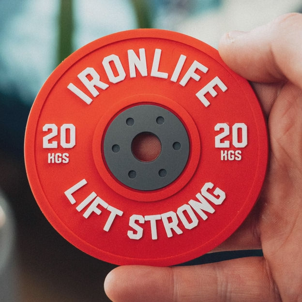 red weight plate coaster gym gift for him or her video