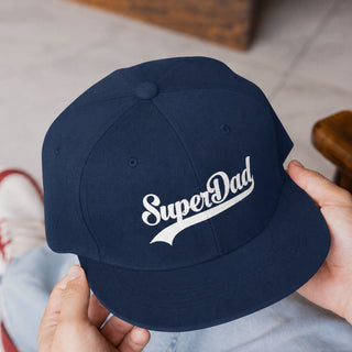 SuperDad navy baseball cap with clean white text classic dad hat for everyday wear and gifting