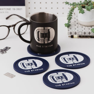 Tottenham Hotspur Stadium mug and coaster set on desk, football fan gift idea