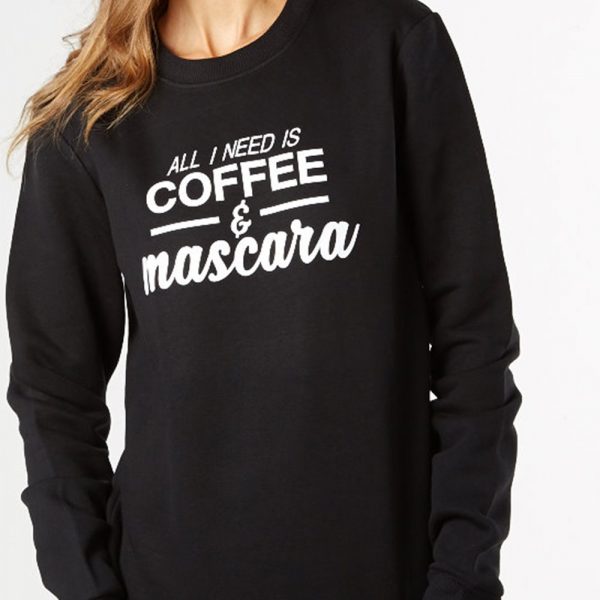 coffee-&mascara-slogan-sweatshirt